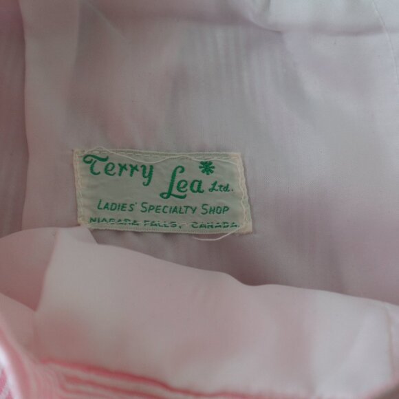 Vintage striped pleated midi skirt, pink, S - seersucker skirt with pockets 50s - Picture 7 of 7